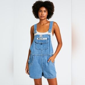 90s VTG BUM Equipment Blue Denim Overall Shorts